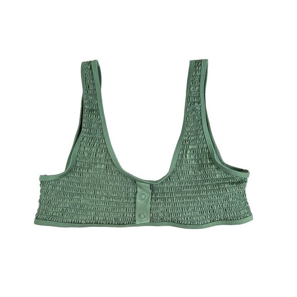 Kendal & Kylie Smocked Green Swim Top Size X-Large - Picture 2 of 7